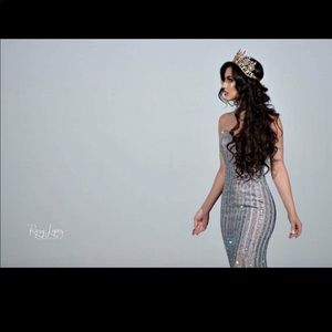 Silver straight gown